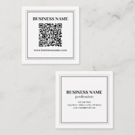 Tarjeta De Visita Cuadrada Crea un código QR escaneable | Blanco y negro