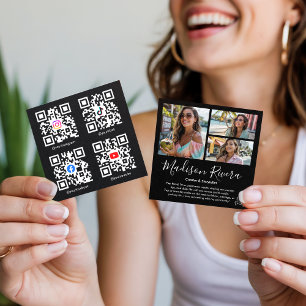 Tarjeta De Visita Cuadrada Creador de contenido de cuadrícula de fotos con có