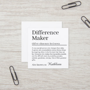 Tarjeta De Visita Cuadrada Creador de Diferencias de Definición Moderna