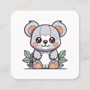 Tarjeta De Visita Cuadrada Creando Vector de Koala Mágico Kawaii