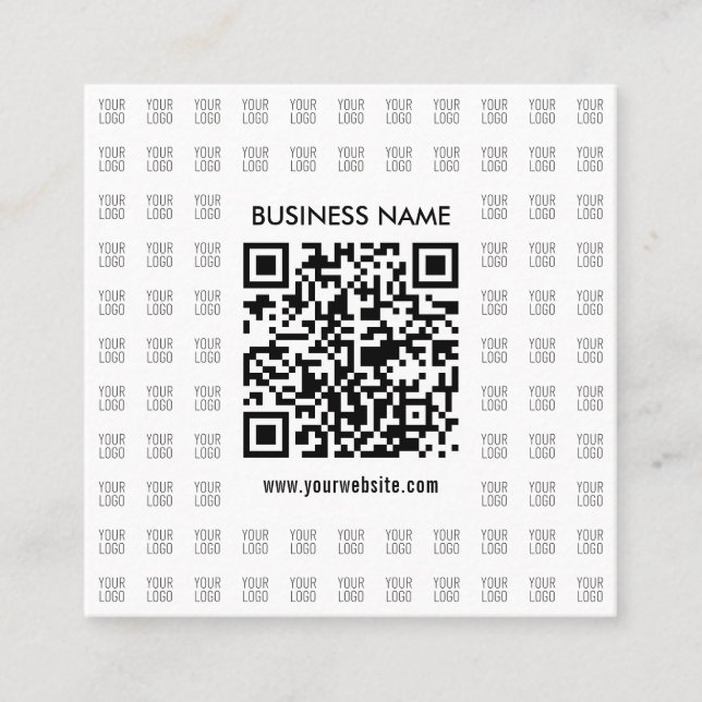 Tarjeta De Visita Cuadrada Crear instantáneamente código QR escaneado y patró (Anverso)