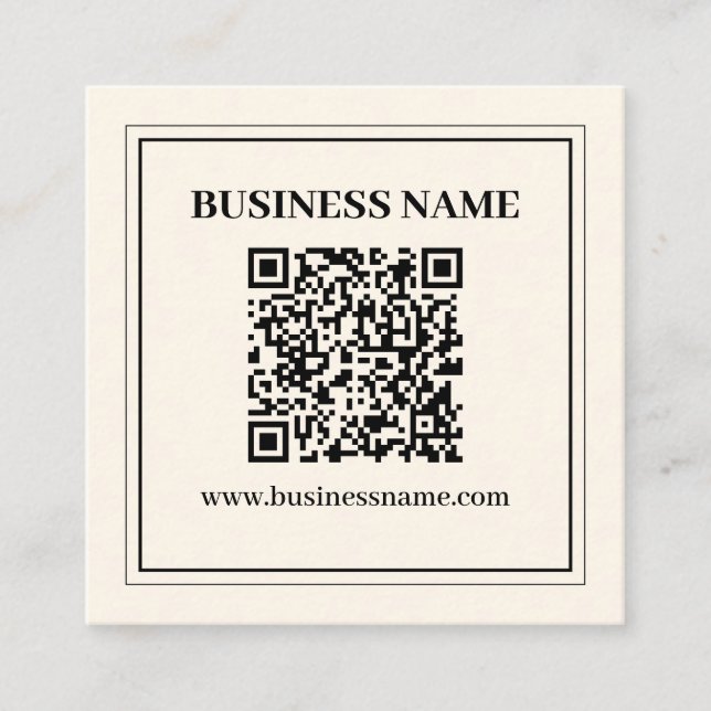 Tarjeta De Visita Cuadrada Crear instantáneamente un código QR escaneado para (Anverso)