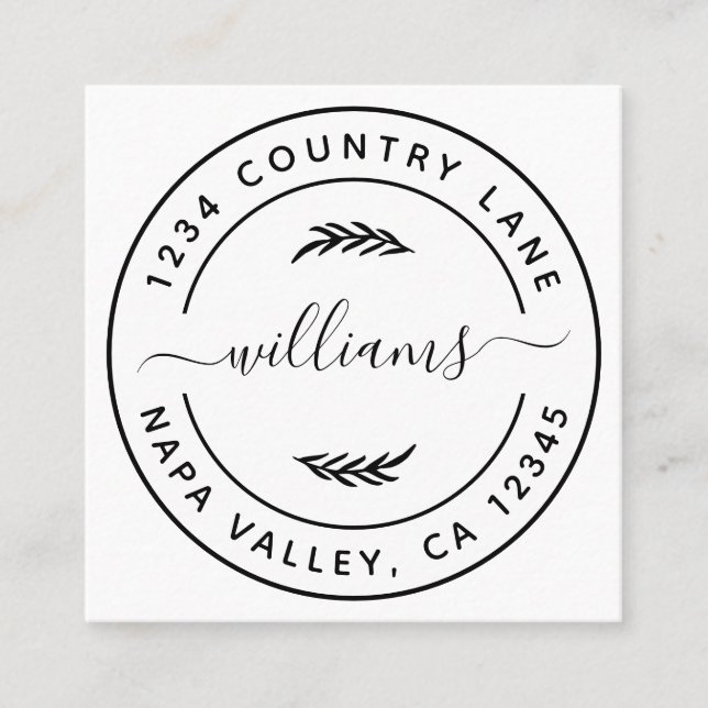 Tarjeta De Visita Cuadrada Crear sus propias hojas botánicas   (Anverso)