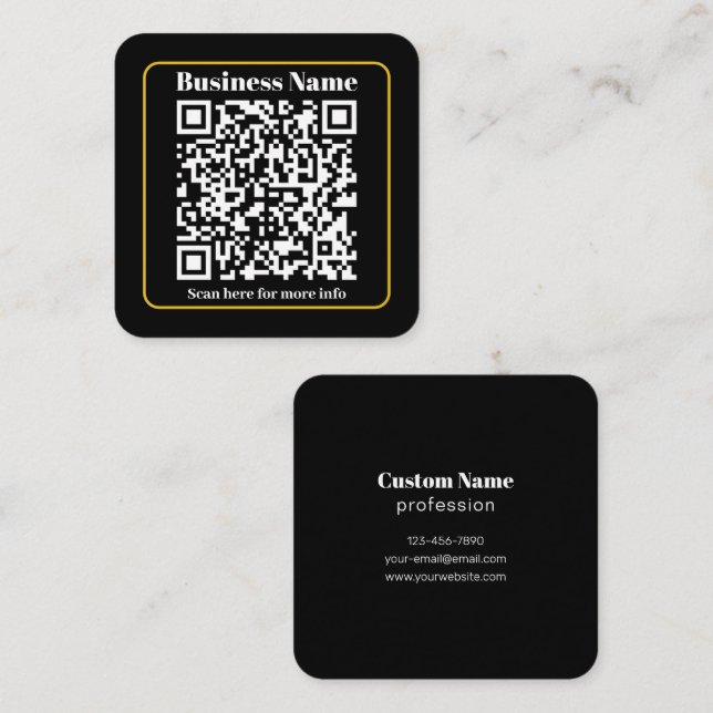Tarjeta De Visita Cuadrada Crear un código QR comercial digitalizable instant (Anverso / Reverso)