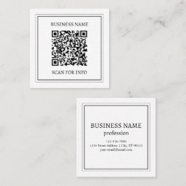 Tarjeta De Visita Cuadrada Crear un código QR escaneable | Blanco y negro