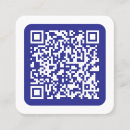 Tarjeta De Visita Cuadrada Crear un código QR escaneado | Azul oscuro editabl