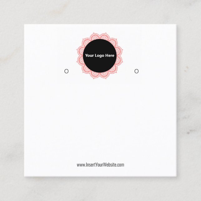 Tarjeta De Visita Cuadrada Creat Your Custom Logo Earring Display Card  (Anverso)