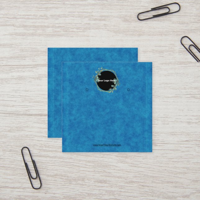 Tarjeta De Visita Cuadrada Creat Your Custom Logo Earring Display Card  (Anverso/Reverso In Situ)