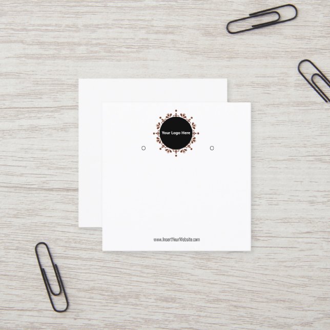 Tarjeta De Visita Cuadrada Creat Your Custom Logo Earring Display Card  (Anverso/Reverso In Situ)