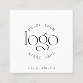 Tarjeta De Visita Cuadrada Create Your Own Custom Business Logo Modern White