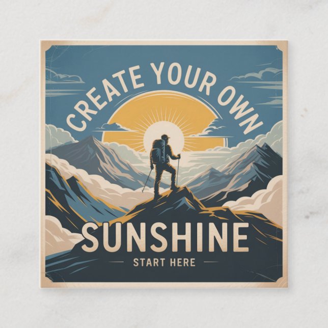 Tarjeta De Visita Cuadrada Create Your Own Sunshine (Anverso)