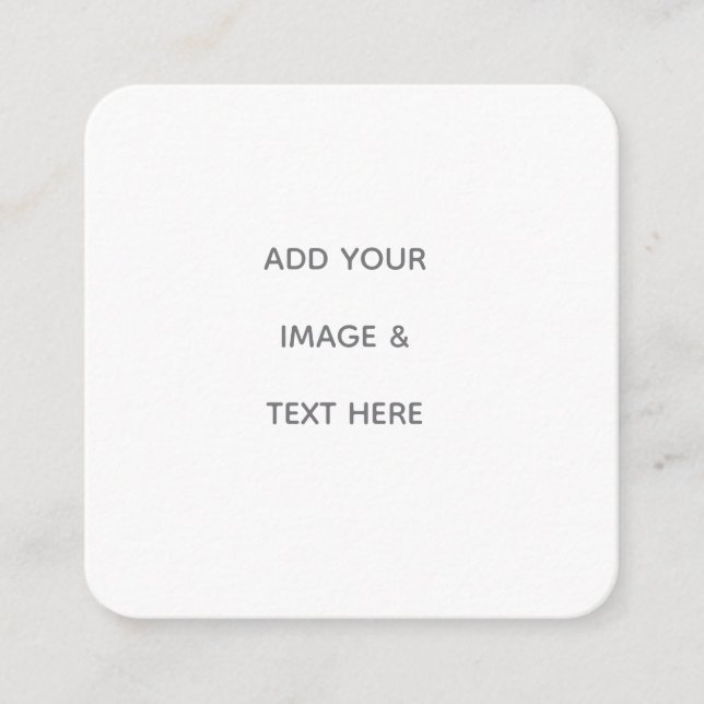 Tarjeta De Visita Cuadrada Create Your Own white  (Anverso)