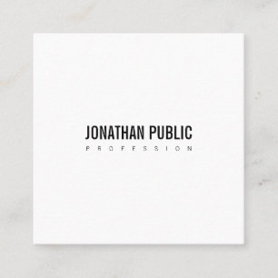 Tarjeta De Visita Cuadrada Creativo B&W Plano Moderno Profesional Minimalista