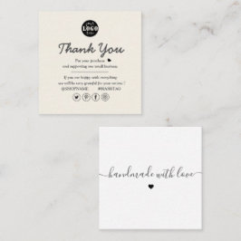 Tarjeta De Visita Cuadrada Crema moderna y simple y gracias a ti