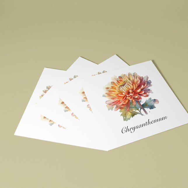 Tarjeta De Visita Cuadrada Crisantemo de cosecha dorada, personalizado (Subido por el creador)