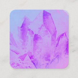 Tarjeta De Visita Cuadrada Cristal curativo de Reiki de la yoga del masaje de