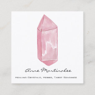 Tarjeta De Visita Cuadrada Cristal de acuarela rosa