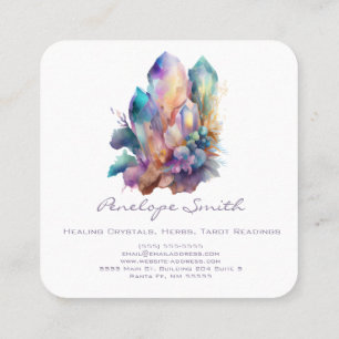 Tarjeta De Visita Cuadrada Cristales de acuarela