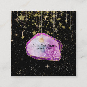 Tarjeta De Visita Cuadrada *~* Cristales Estrellas lunares Cosmos Astrología 