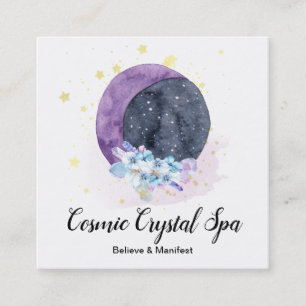 Tarjeta De Visita Cuadrada *~* Cristales Luna del universo de las Estrellas C