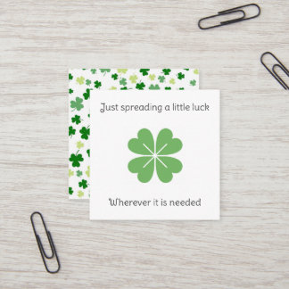 Tarjeta De Visita Cuadrada Crochet Clover Trinket Spreading Luck Karma Cards 