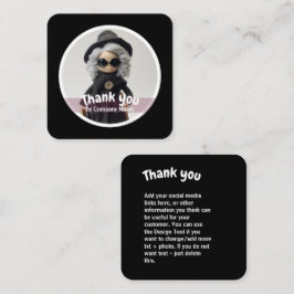 Tarjeta De Visita Cuadrada Crochet lady moda black Gracias