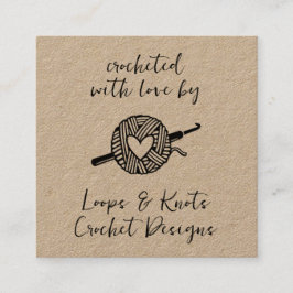 Tarjeta De Visita Cuadrada Crochet With Love