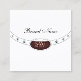 Tarjeta De Visita Cuadrada Cromado de plata azul blanco extravagante con mono