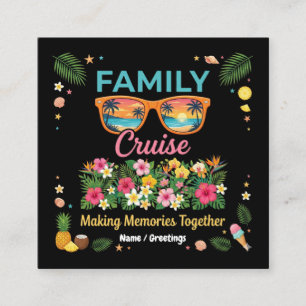 Tarjeta De Visita Cuadrada Crucero Familiar Creando Recuerdos Juntos 