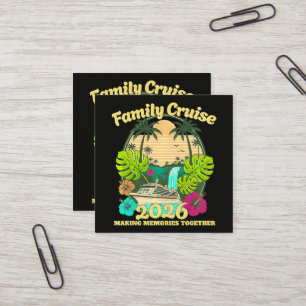 Tarjeta De Visita Cuadrada Crucero Familiar Vacaciones 2026