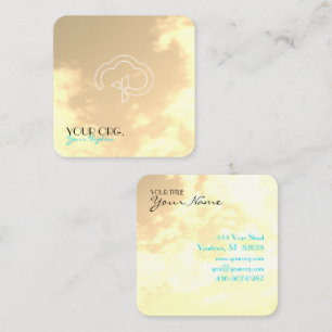 Tarjeta De Visita Cuadrada Cruz de la Vida Eterna Cristiana & Nube