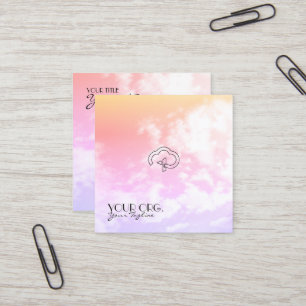 Tarjeta De Visita Cuadrada Cruz y nube de la vida eterna cristiana