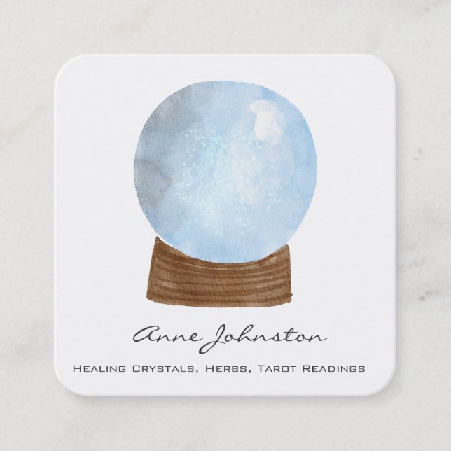 Tarjeta De Visita Cuadrada Crystal Ball Square Business Card (Anverso)