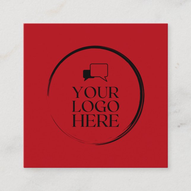 Tarjeta De Visita Cuadrada Cuadrado Añadir su logotipo personalizado círculo  (Anverso)