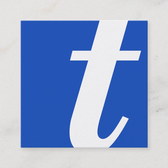 Tarjeta De Visita Cuadrada cuadrado azul monográfico (Anverso)