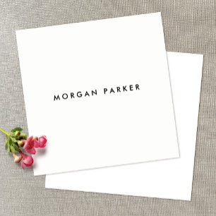 Tarjeta De Visita Cuadrada Cuadrado blanco negro simple y profesional moderno