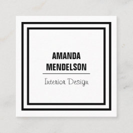 Tarjeta De Visita Cuadrada Cuadrado blanco y negro