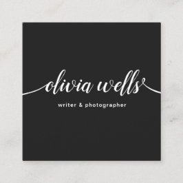 Tarjeta De Visita Cuadrada Cuadrado de caligrafía de escritura manuscrita de 