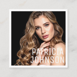 Tarjeta De Visita Cuadrada Cuadrado de foto profesional simple minimalista mo