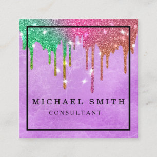 Tarjeta De Visita Cuadrada Cuadrado de logotipos de código QR moderno Minimal