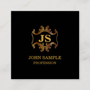 Tarjeta De Visita Cuadrada Cuadrado de lujo sofisticado elegante profesional