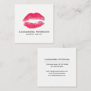 Tarjeta De Visita Cuadrada Cuadrado minimalista del artista de maquillaje de