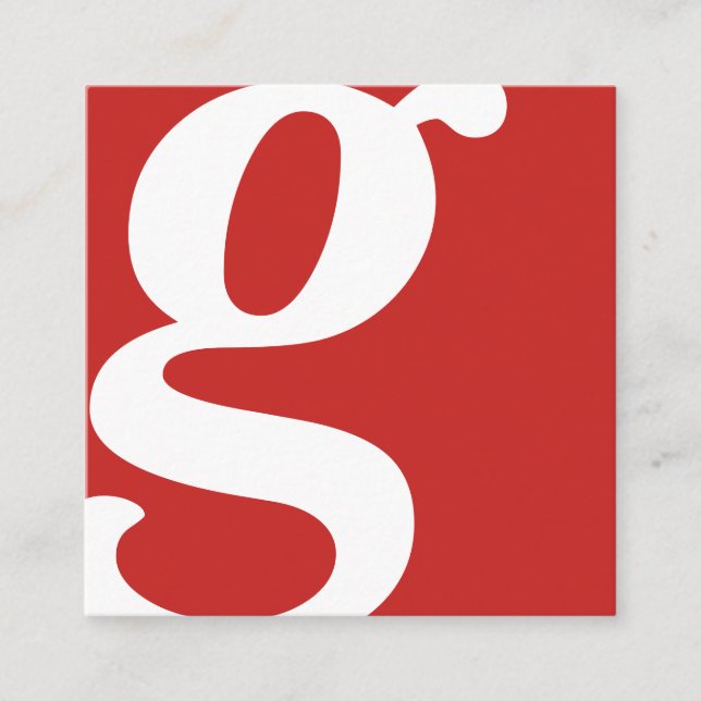 Tarjeta De Visita Cuadrada cuadrado rojo monográfico (Anverso)