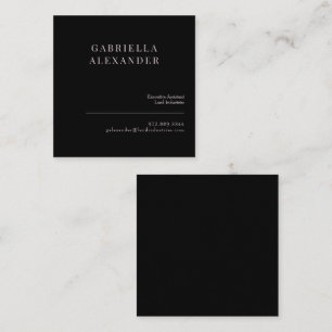 Tarjeta De Visita Cuadrada Cuadrado simple y elegante negro y rosa