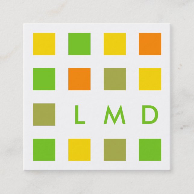 Tarjeta De Visita Cuadrada cuadrados de la MOD (Anverso)