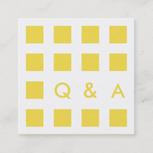 Tarjeta De Visita Cuadrada cuadrados modestos amarillos