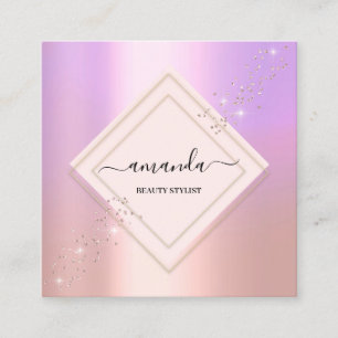 Tarjeta De Visita Cuadrada Cuadro de minimalismo profesional Rosa púrpura