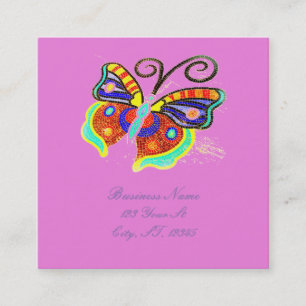 Tarjeta De Visita Cuadrada cuadro Thunder_Cove de mariposa mosaico