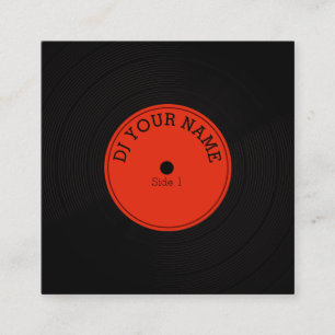 Tarjeta De Visita Cuadrada Cubierta musical del vinilo de registro de la