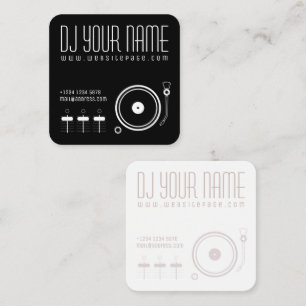 Tarjeta De Visita Cuadrada Cubierta musical determinada de la plantilla de DJ